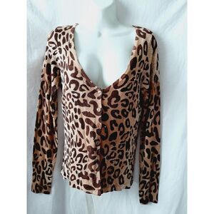 Carling G super soft animal print v neck large cardigan